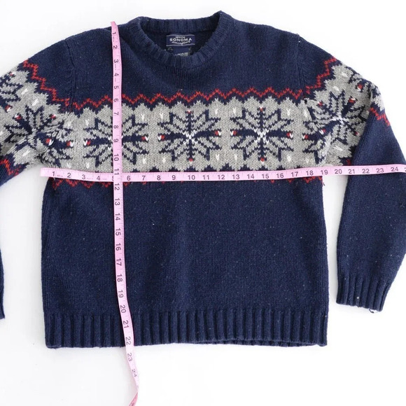 Vintage Sonoma Navy Knit Crewneck Sweater Size  Large - Picture 4 of 11